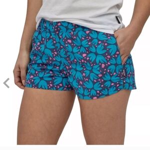 Patagonia Barely Baggies Shorts Small Blue Pink Floral Quick-Dry Hiking Swim
